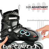 ALPHA Black Size Adjustable Inline Skates