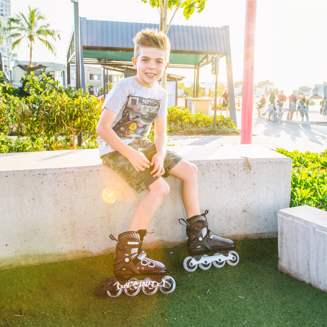 ALPHA Black Size Adjustable Inline Skates