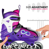 ALPHA Purple Size Adjustable Inline Skates