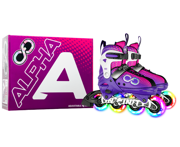 ALPHA Purple Size Adjustable Inline Skates