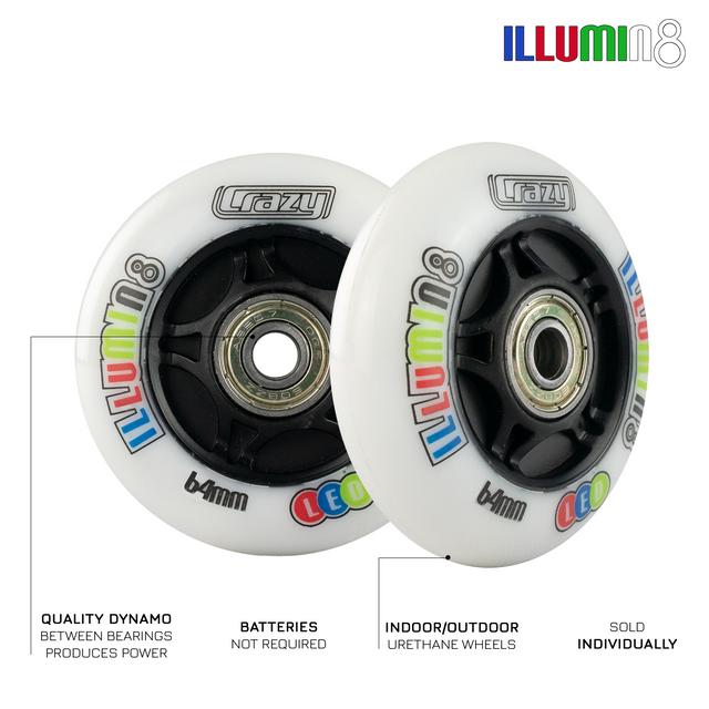 iLLUMIN8 LED Light Up Inline Skate Wheels