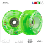 iLLUMIN8 Green LED Light Up Roller Skate Wheels