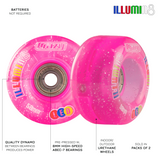 iLLUMIN8 Pink Glitter LED Light Up Roller Skate Wheels