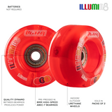 iLLUMIN8 Red LED Light Up Roller Skate Wheels