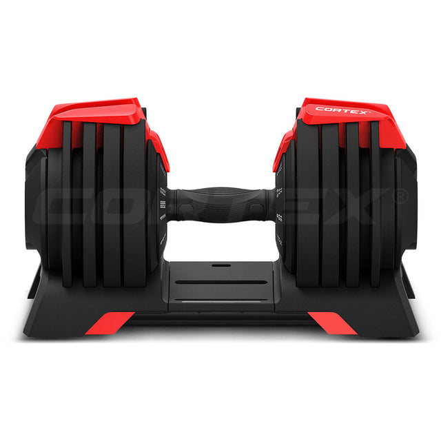 CORTEX Revolock V2 48kg Adjustable Dumbbell + Barbell + Kettlebell All-in-One Set with Stand (24kg Pair)