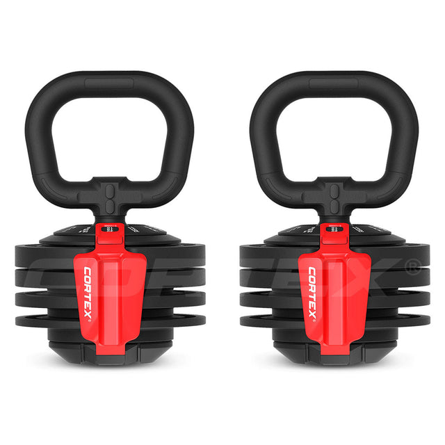 CORTEX Revolock V2 48kg Adjustable Dumbbell + Barbell + Kettlebell All-in-One Set with Stand (24kg Pair)