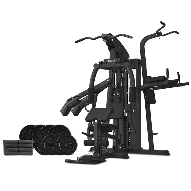 CORTEX GS7 Multi Station Multi-Function Home Gym with 98kg Stack + 60kg Standard Weights for Squat Station