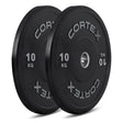 CORTEX 10kg Black Series V2 50mm Rubber Olympic Bumper Plate (Pair)