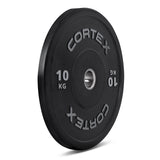 CORTEX 10kg Black Series V2 50mm Rubber Olympic Bumper Plate (Pair)