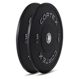 CORTEX 150kg Black Series V2 Rubber Olympic Bumper Plate Set 50mm