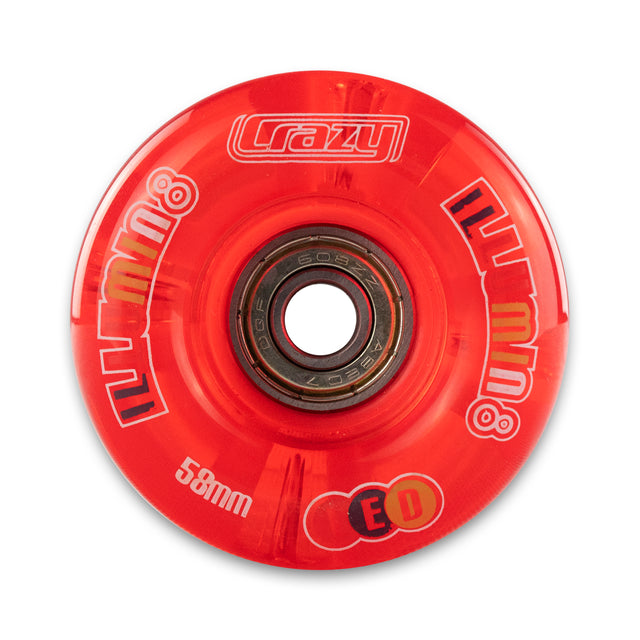 iLLUMIN8 Red LED Light Up Roller Skate Wheels