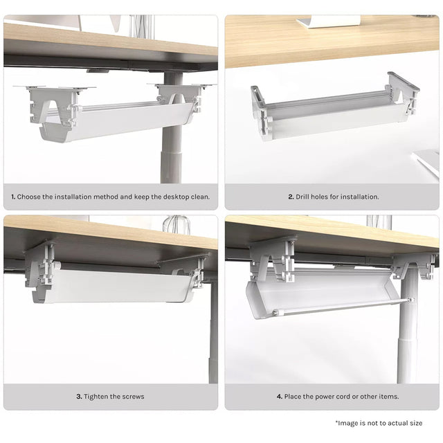 Lifespan Fitness ErgoDesk Height Adjustable Under Desk Cable Management Tray (100cm)