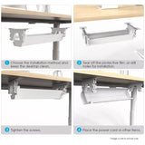 Lifespan Fitness ErgoDesk Automatic Standing Desk 1500mm (White) + Cable Management Tray