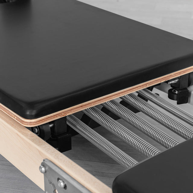 Lifespan Fitness Contour 2 Folding Wood Pilates Reformer Set (Black)