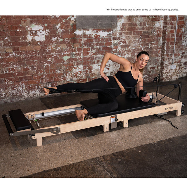 Lifespan Fitness Contour 2 Folding Wood Pilates Reformer Set (Black)