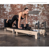 Lifespan Fitness Contour 2 Folding Wood Pilates Reformer Set (Black)