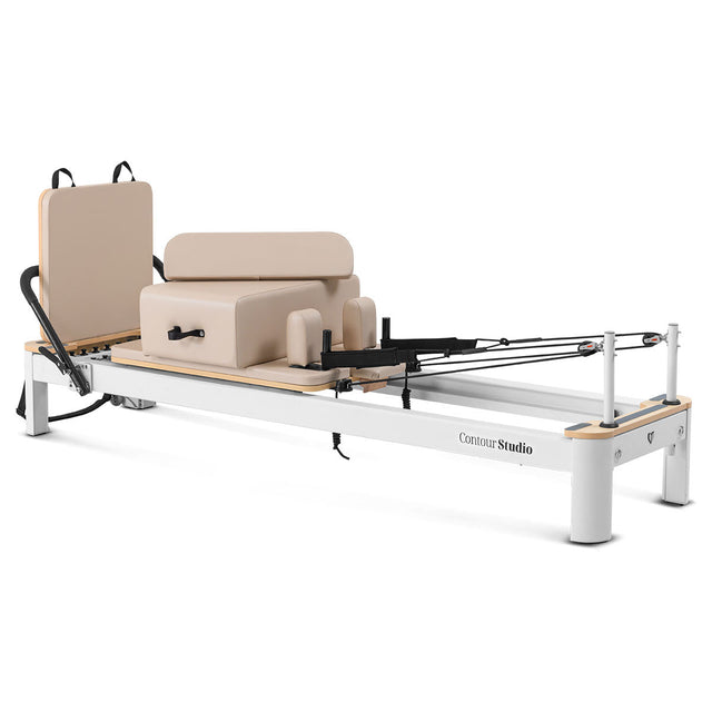 Lifespan Fitness Contour Studio Commercial Pilates Reformer Bed Set (Beige)