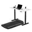 Lifespan Fitness V-FOLD Treadmill with ErgoDesk Automatic Standing Desk 1500mm in White/Black