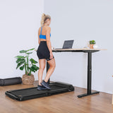 Lifespan Fitness V-FOLD Treadmill with ErgoDesk Automatic Standing Desk 1500mm in Oak/Black