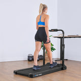 Lifespan Fitness V-FOLD Treadmill with ErgoDesk Automatic Standing Desk 1500mm in Oak/Black