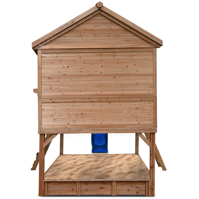 Lifespan Kids Winchester Cubby House with 1.2m Elevation Platform and 2.2m Blue Slide