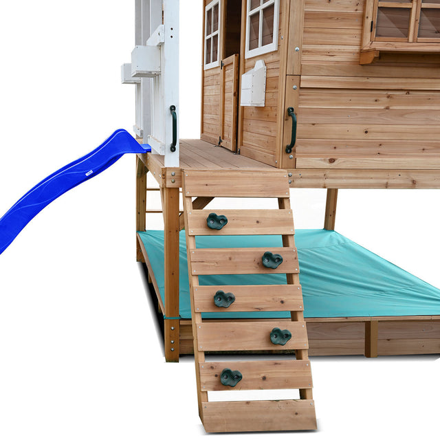 Lifespan Kids Winchester Cubby House with 1.2m Elevation Platform and 2.2m Blue Slide