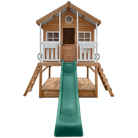 Lifespan Kids Winchester Cubby House with 1.2m Elevation Platform and 2.2m Green Slide