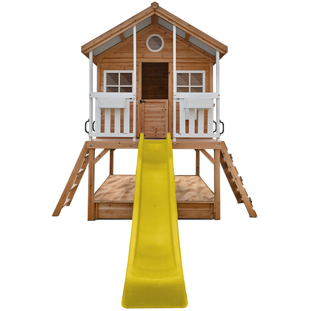 Lifespan Kids Winchester Cubby House with 1.2m Elevation Platform and 2.2m Yellow Slide