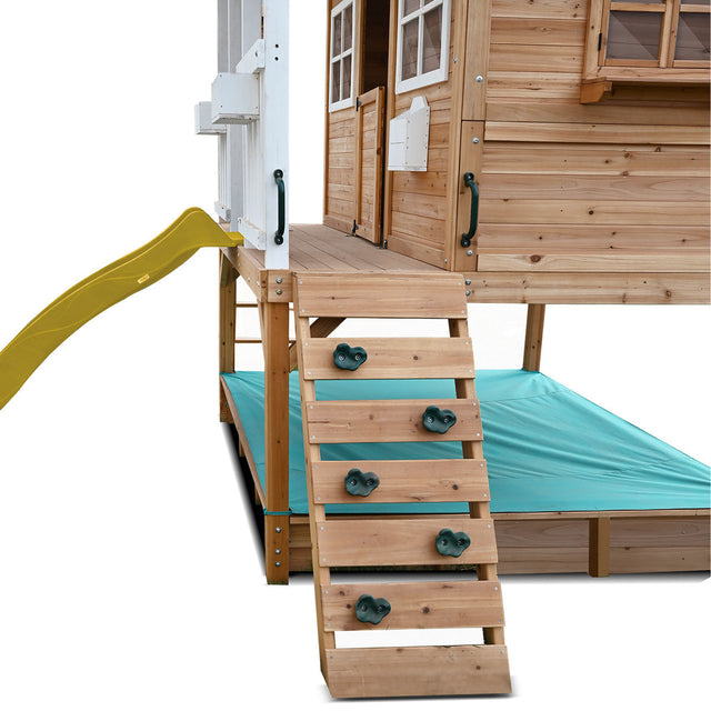 Lifespan Kids Winchester Cubby House with 1.2m Elevation Platform and 2.2m Yellow Slide