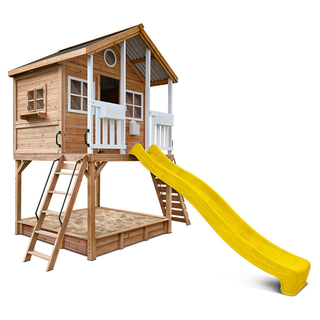 Lifespan Kids Winchester Cubby House with 1.45m Elevation Platform and 3m Yellow Slide