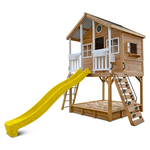 Lifespan Kids Winchester Cubby House with 1.45m Elevation Platform and 3m Yellow Slide