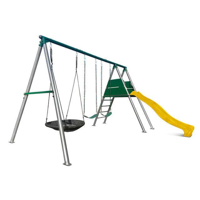 Lifespan Kids Europa Commercial Steel Swing Set with 2.2m Yellow Slide