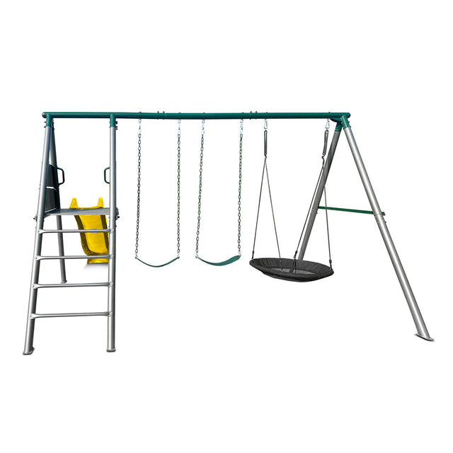 Lifespan Kids Europa Commercial Steel Swing Set with 2.2m Yellow Slide