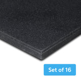 CORTEX 15mm Commercial Bevelled Edge Rubber Gym Tile Mat (1m x 1m) - Set of 16