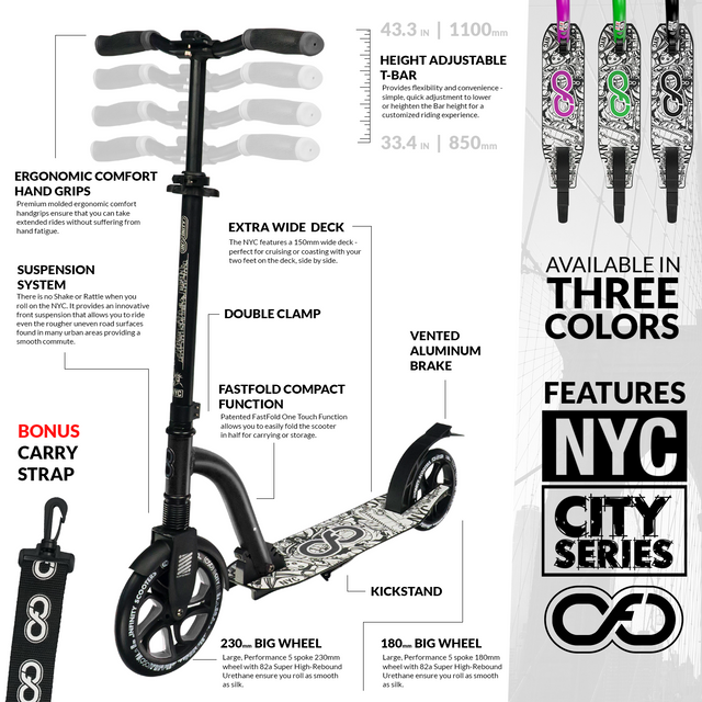 NYC Black| New York City Big Wheel Scooter