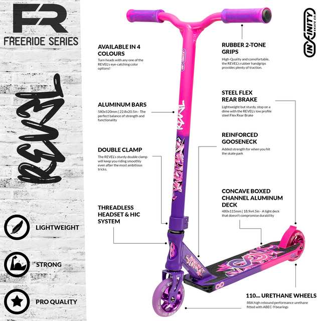 REVEL Pink/Purple Kids Trick Scooter