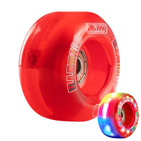 iLLUMIN8 Red LED Light Up Roller Skate Wheels