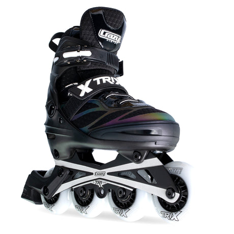 TRIX Black- 4 Wheel Size Adjustable Inline Skates