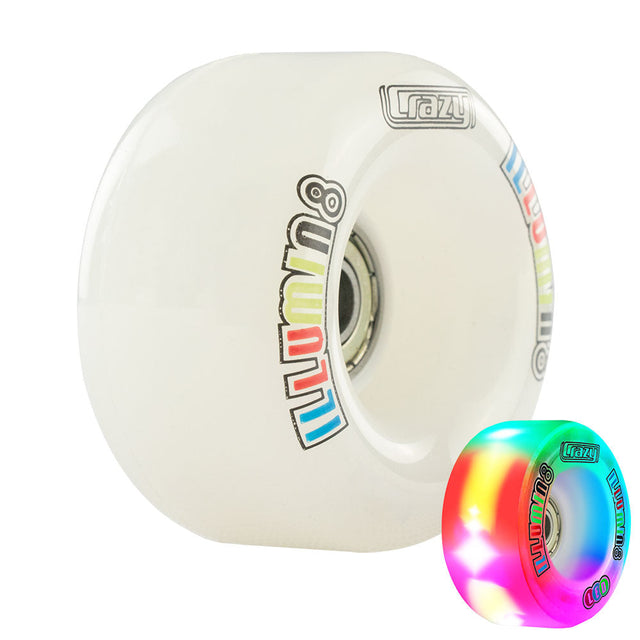 iLLUMIN8 White LED Light Up Roller Skate Wheels